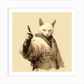 Samurai Cat 1 Art Print