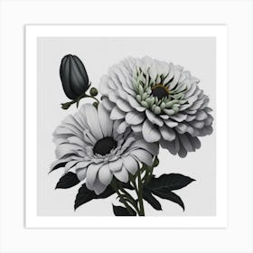 Chrysanthemums myluckycharm Art Print