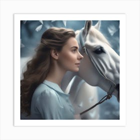 Girl And A Horse 12 Art Print