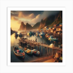 Sunset On The Pier 1 Art Print