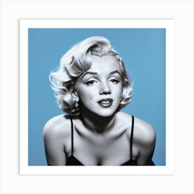 Radiant Serenity Marilyn Monroe In Azure Aura Art Print