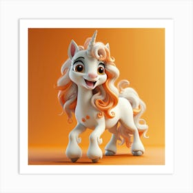 3d Unicorn Art Print