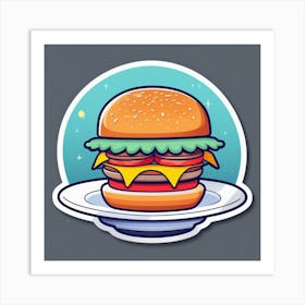 Hamburger On A Plate 154 Art Print