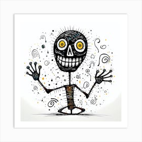 Doodle Skeleton Art Print