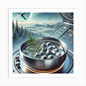 Juniper Berry Splash Scifi Art Print