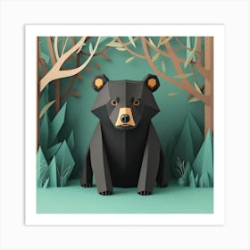 Black Bear In The Forest Art Print