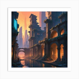 Crumbling Etruscan Ruins Art Print