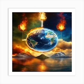 Earth On Fire 1 Art Print