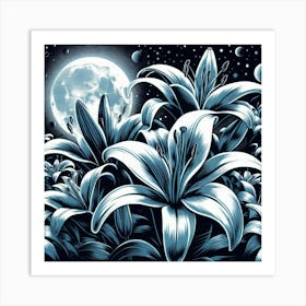 Lunar lilies 3 Art Print