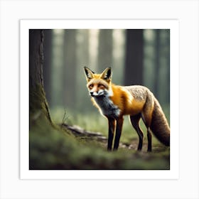 Red Fox In The Forest 36 Art Print