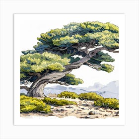 Cypress Tree Art Print