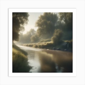 Sunrise By The River Art Print