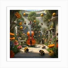 Bees In The Garden 5 Art Print