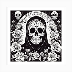 Day Of The Dead Skull 3 Art Print