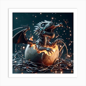 Robot Dragon 1 Art Print