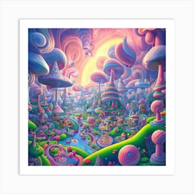 Psychedelic City Art Print