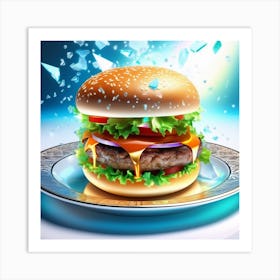 Hamburger On A Plate 77 Art Print