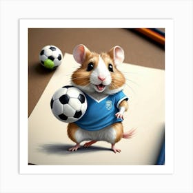 Hamster In Soccer Jersey Art Print