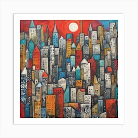 Buildings charms 1 Art Print