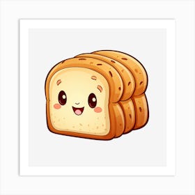 Cartoon Bread Art Print