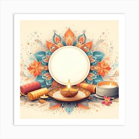 Indian Diwali Background Art Print