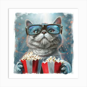 Cat In Glasses 9 Art Print