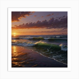 Sunset At The Beach 8 Art Print