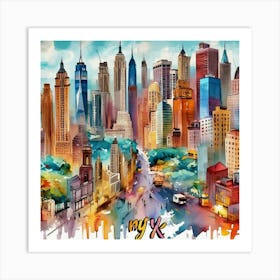 Painting of new York city Art Print