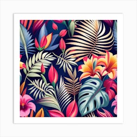 Seamless Tropical Pattern 2 Art Print