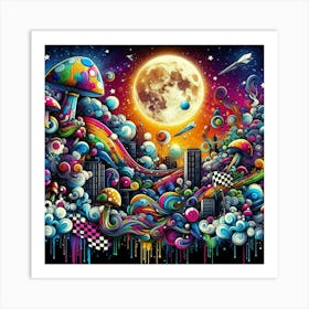 Psychedelic City 6 Art Print