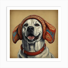 Dog In A Hat Art Print