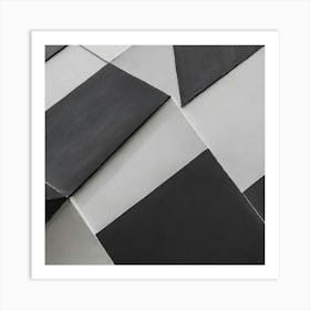 Firefly Abstract Geometry Of Black And White Wall Background; Textured Backdrop 52059 Art Print