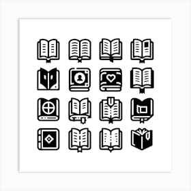 Book Icons Set Web Icons Design Collection (8) Art Print