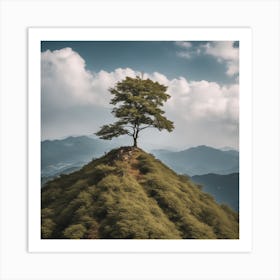 Lone Tree On Top Of Mountain 7 Art Print