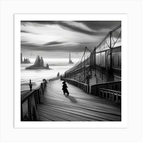 Pier board walk Art Print