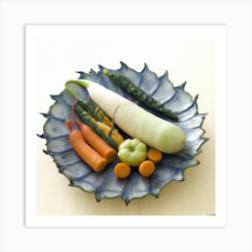 Ukyo E Fruits And Vegetables In A Plate Art Print