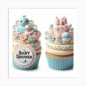 Baby Shower Cupcakes Art Print