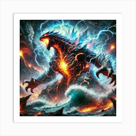 Super Kaiju Elemental Fury Art Print