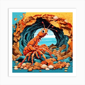 Prawn In The Cave Art Print