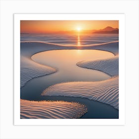 White Sands At Sunset Art Print
