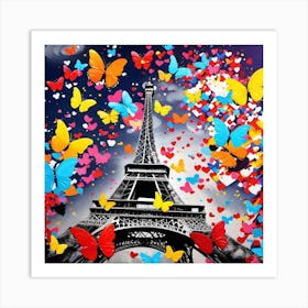 Paris With Butterflies 15 Art Print