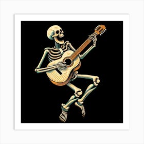 Skeleton Playing Guitar 5 Art Print