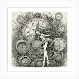 Clock Girl Art Print