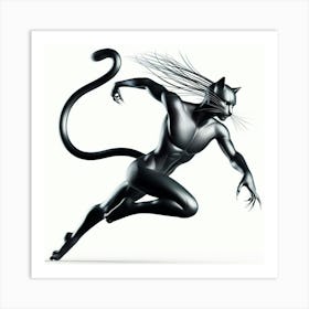 Cat Running Art Print