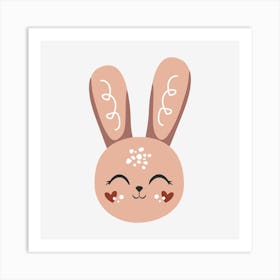 Boho Baby Girl Bunny Art Print