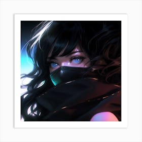 Anime Girl With Blue Eyes 1 Art Print