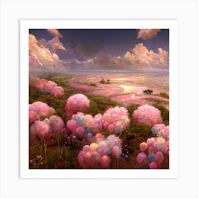 Pink Balloons In The Sky Art Print