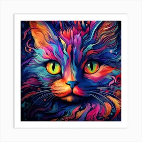 Colorful Cat 6 Art Print