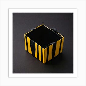 Yellow And Black Striped Box 1 Art Print