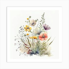 Watercolor Flowers 4 Art Print